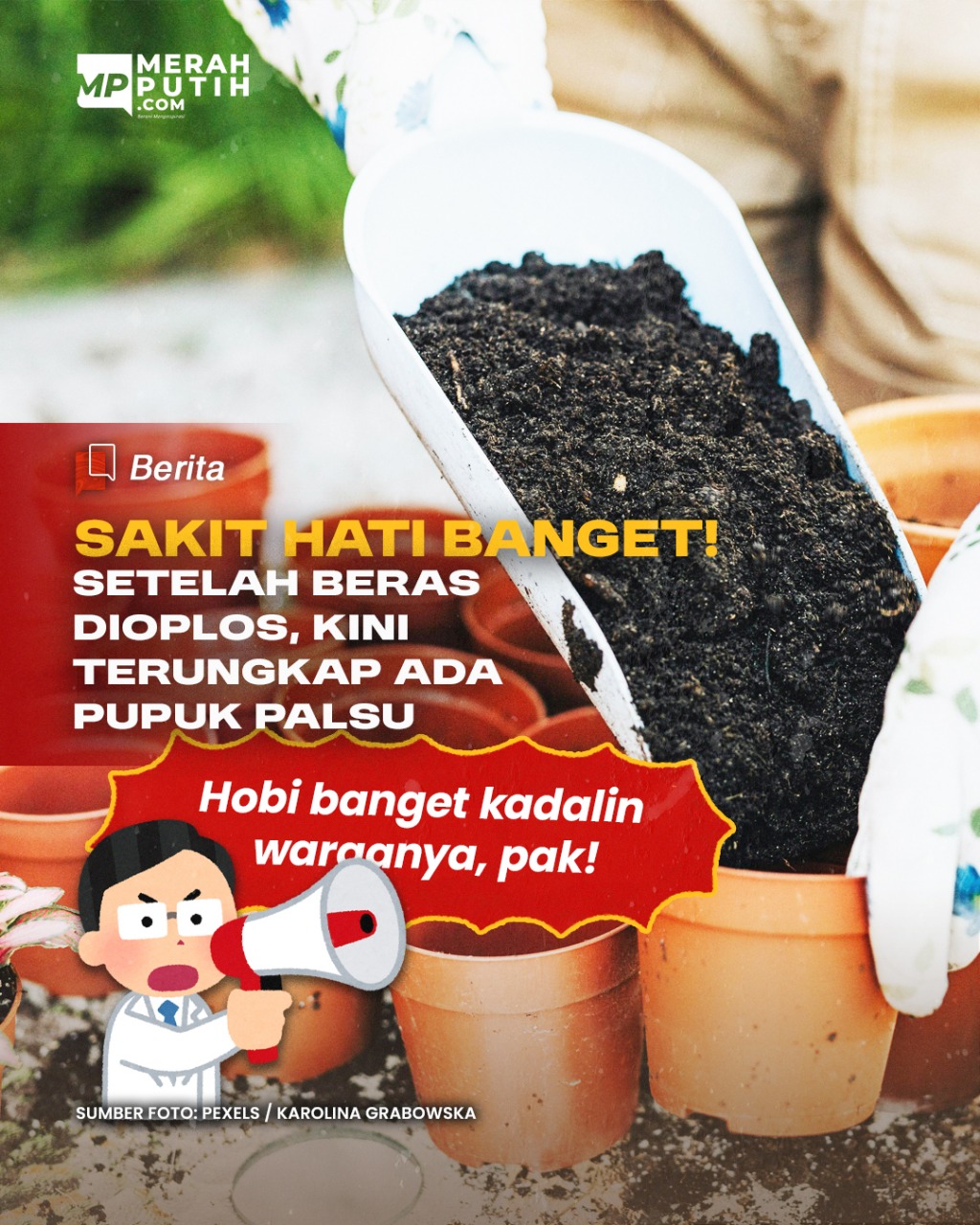 Bikin Geram! Setelah Beras Dioplos Kini Giliran Pupuk Dipalsukan