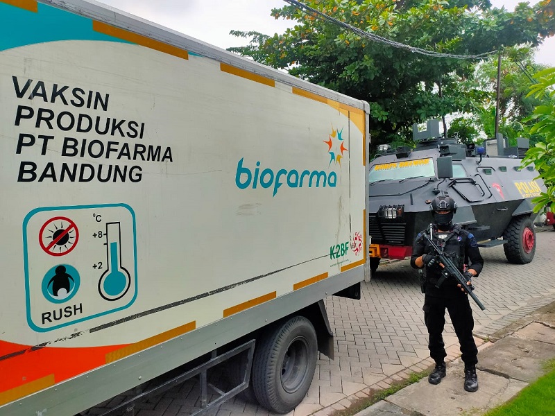 Pengamanan vaksin Sinovac, (Foto: Dinkes Jawa Timur)