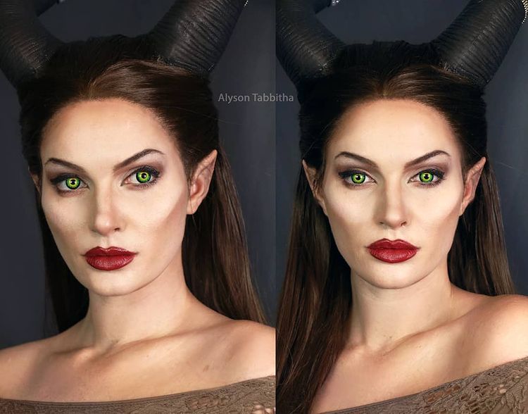 GUnakan tanduk untuk tampilan yang lebih mirip dengan Maleficent. (Foto Instagram/alysontabbitha)
