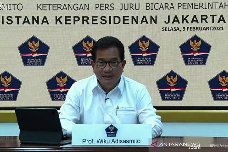 Juru bicara Satgas Penanganan COVID-19 Wiku Adisasmito dalam konferensi pers virtual di Jakarta, Selasa (9/2/2021). ANTARA/Tangkapan layar Youtube Sekretariat Presiden/pri.