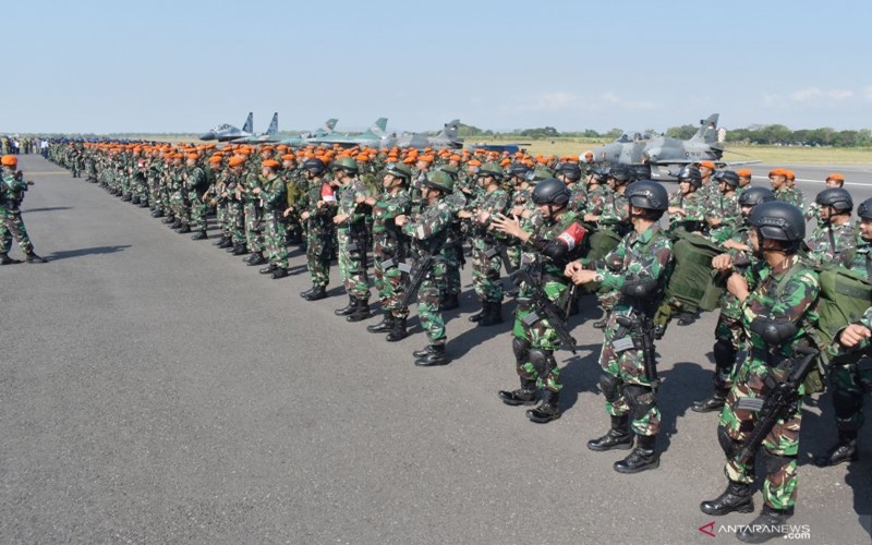 Prajurit TNI dari berbagai Kotama AU mengikuti latihan Angkasa Yudha