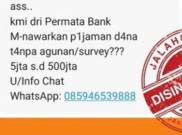 [HOAKS atau FAKTA]: Bank Permata Tawarkan Pinjaman Rp 500 Juta Tanpa Agunan