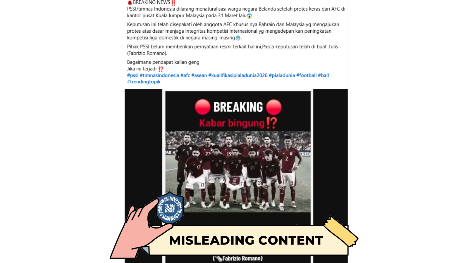 [HOAKS atau FAKTA]: Dapat Protes dari Malaysia dan Bahrain, PSSI Dilarang Naturalisasi Pemain Belanda