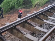 Rel Kereta Api di Tasikmalaya Amblas, KA Pangandaran Rute Gambir-Banjar Tertahan