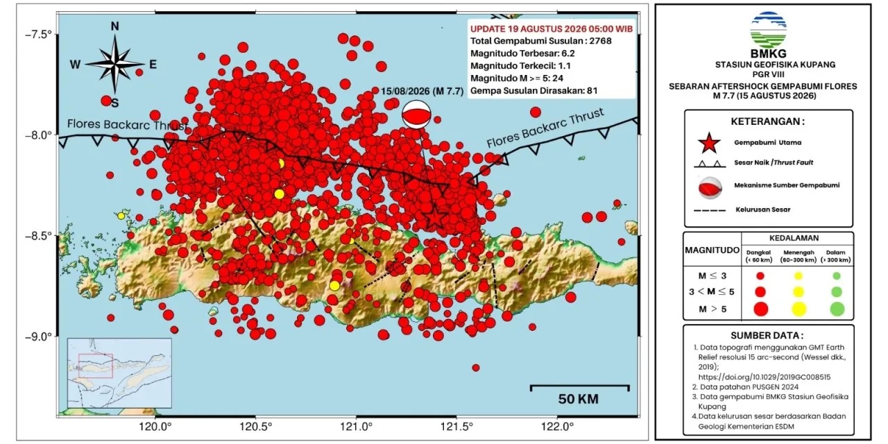 2 Ribu Lebih Gempa Susulan Terjadi di Flores NTT, BMKG: Akan Berlangsung sampai 4 Pekan Kedepan