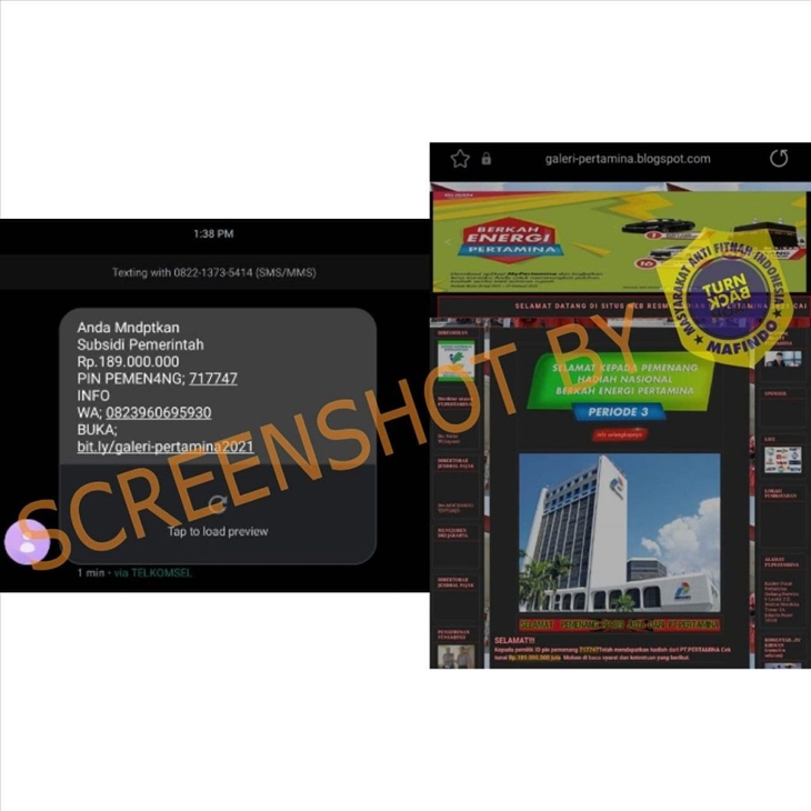 Tangkapan layar soal haks Pertamina beri subsidi uang. (Foto: MP/Turnbackhoax.id)