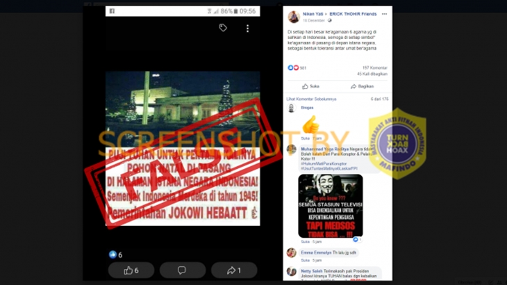 [HOAKS atau FAKTA]: Pohon Natal Dipasang di Halaman Istana Negara