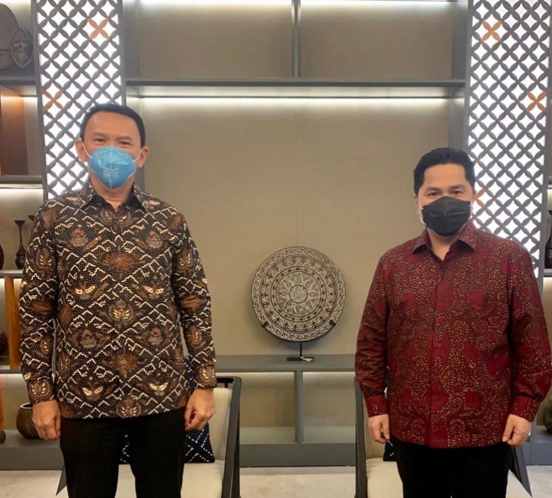 Ahok dan Menteri BUMN Erick Thohir. Foto: Instagram/@Basukibtp