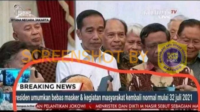 Tangkapan layar hoaks. 