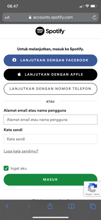 Login Spotify kamu terlebih dahulu. (Foto MP/Shenna)