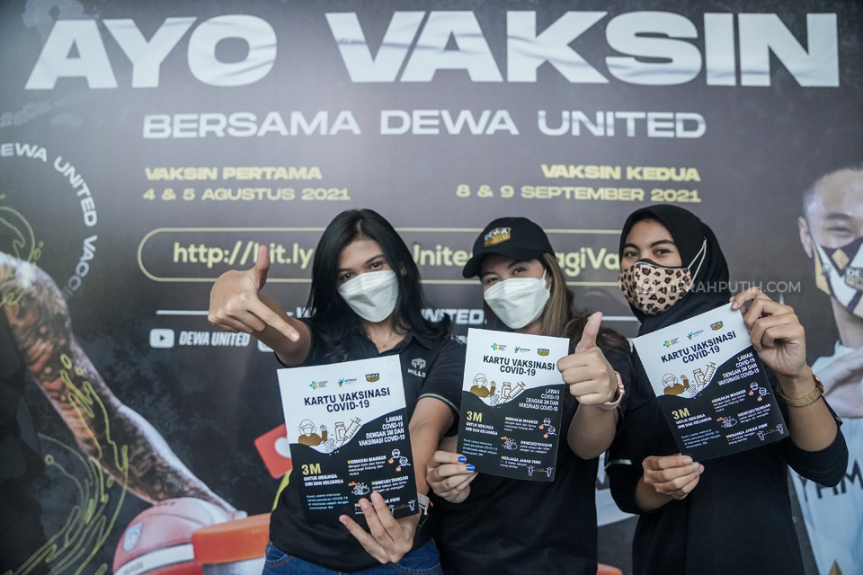 Dukung Target Pemerintah 2 Juta Dosis Perhari, Dewa United dan Dinkes DKI Gelar Vaksinasi Massal