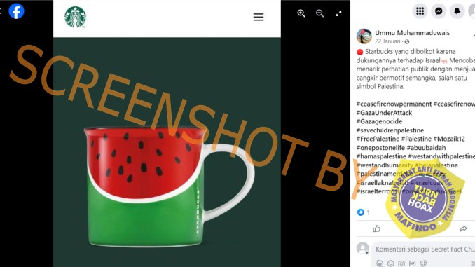 [HOAKS atau FAKTA]: Starbucks Jual Cangkir Motif Semangka Biar tidak Diboikot
