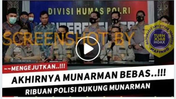 [HOAKS atau FAKTA]: Tito dan Polisi Sepakat Eks Petinggi FPI Munarman Dibebaskan