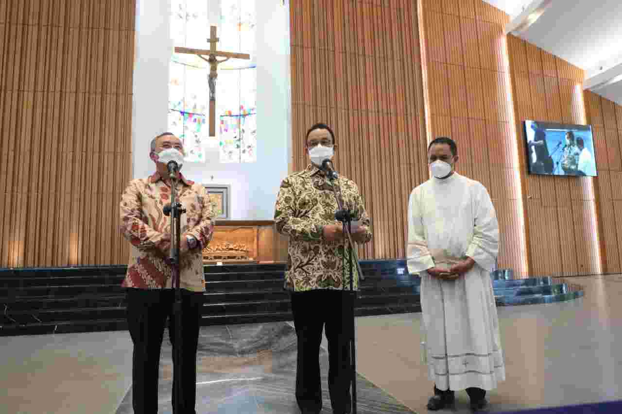 Kunjungi Gereja Katolik Maria Kusuma, Anies Pastikan Semua Dapat Kesetaraan di Jakarta