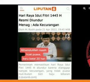[HOAKS atau FAKTA] :  Ada Kecurangan, Hari Raya Idul Fitri 2022 Diundur