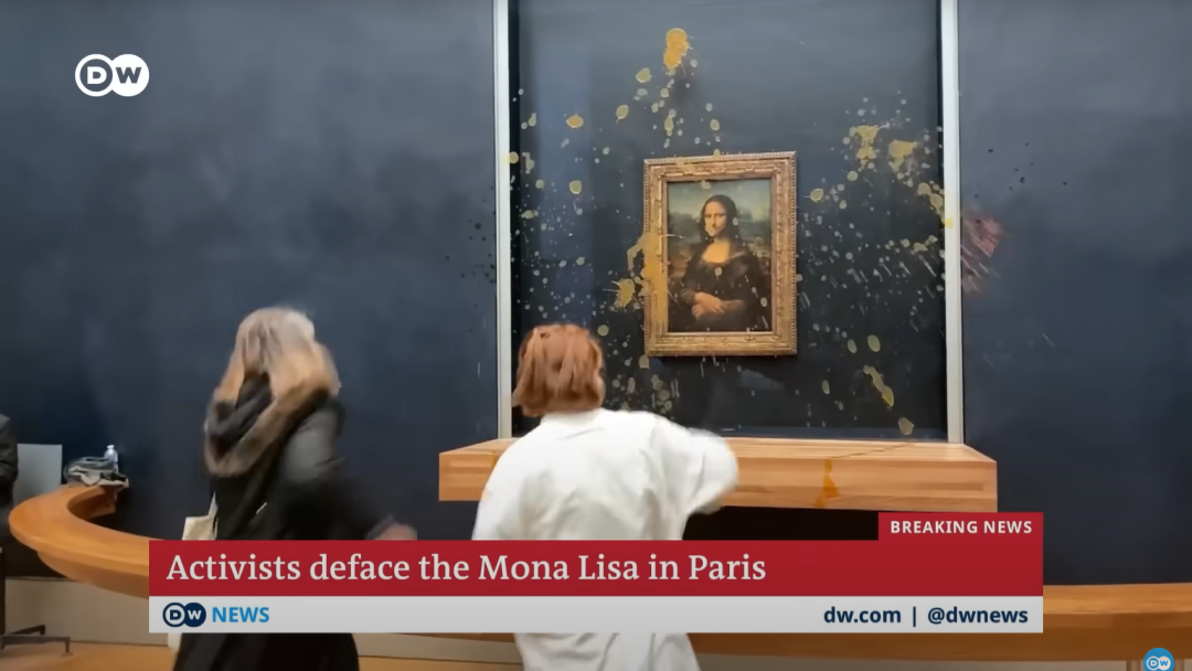 Aktivis Lingkungan Tuang Sup ke Lukisan Mona Lisa, Serukan Pangan Berkelanjutan