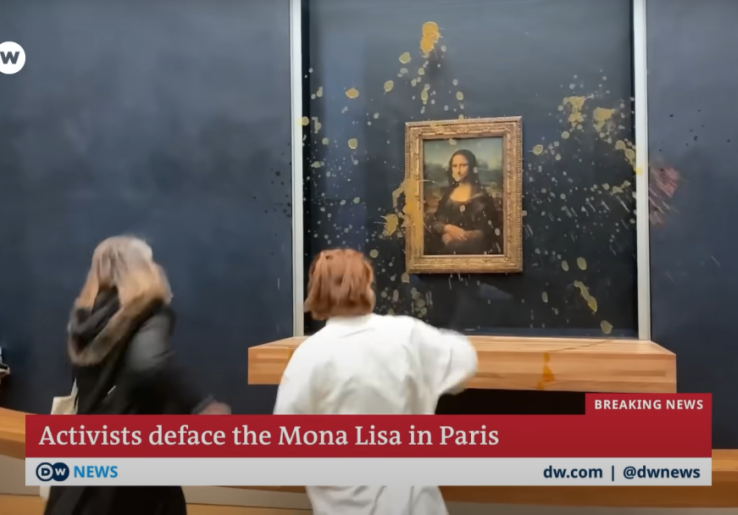 Aktivis Lingkungan Tuang Sup ke Lukisan Mona Lisa, Serukan Pangan Berkelanjutan