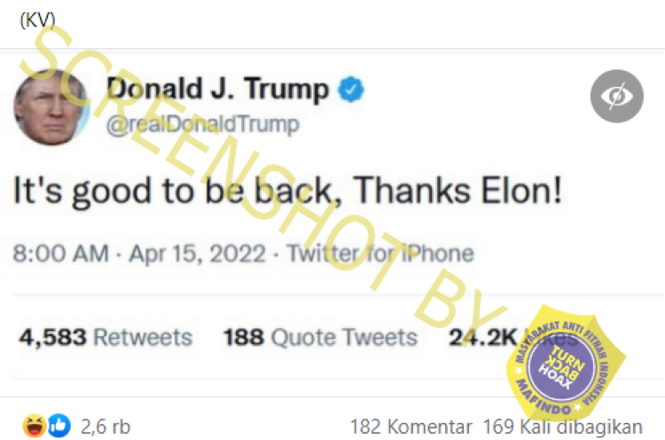 [HOAKS Atau FAKTA]: Elon Musk Beli Twitter, Akun Donald Trump Kembali ...