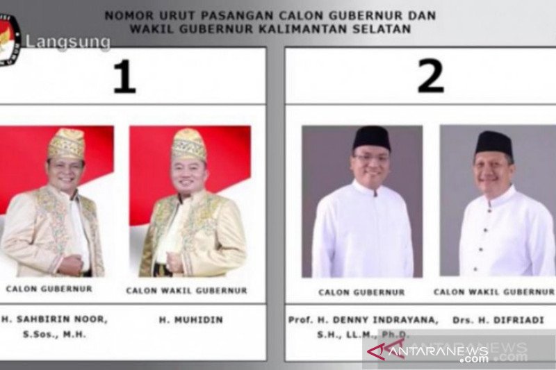 Kertas Suara Pilkada Kalsel. (Foto: Antara)