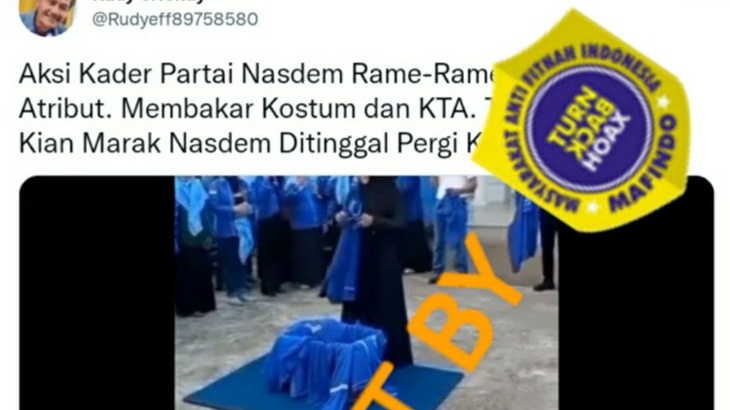 [HOAKS atau FAKTA]: Kader Partai NasDem Ramai-ramai Lepaskan Atribut