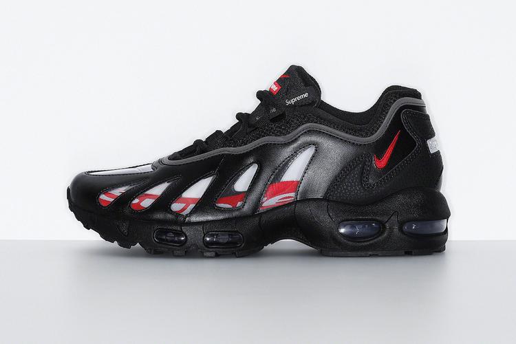 Supreme x Air Max 96. "The Black/Speed Red-Clear" (Foto Hypebeast) 