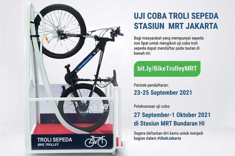 Mulai Hari Ini, MRT Uji Coba Troli Sepeda Non Lipat di Stasiun Bundaran HI