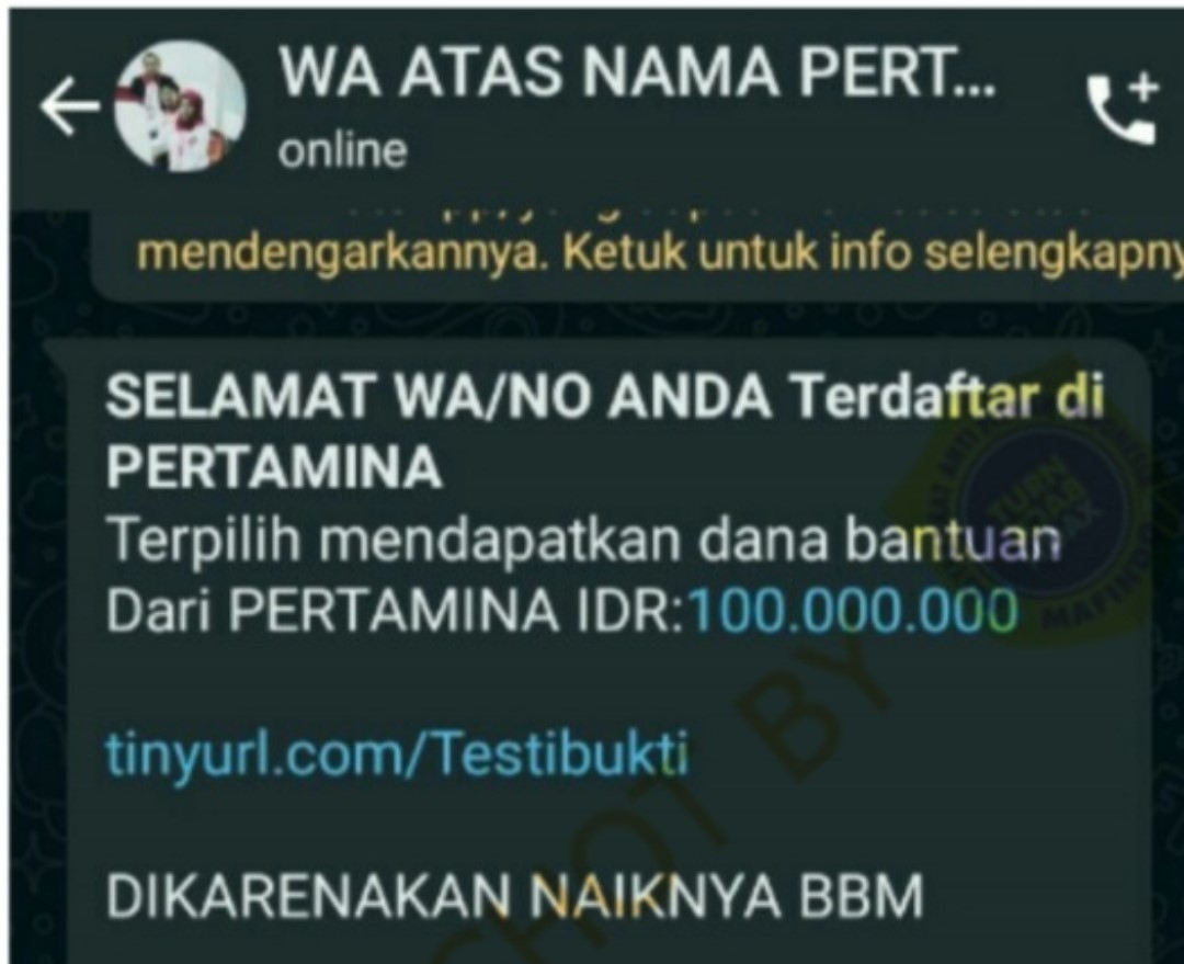 [HOAKS atau FAKTA]: Harga BBM Naik, Pertamina Bagikan Bantuan Rp 100 Juta untuk Berobat dan Bangun Rumah