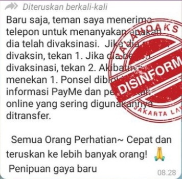 Tangkapan layar hoaks. (Foto: Antara)