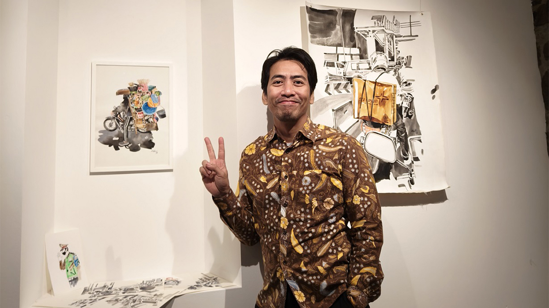 Lukisan Kesibukan Jalanan Jakarta dalam Pameran Tunggal Emte ‘REST.LESS.NEST: Life in a Megacity’