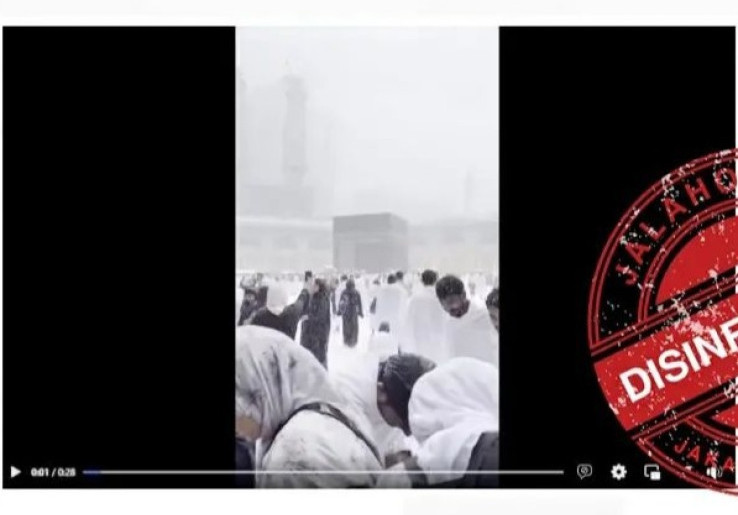[HOAKS atau FAKTA]: Hujan Salju Terjadi di Masjidil Haram Mekkah