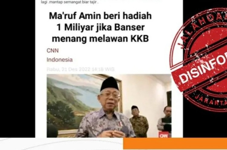 [HOAKS atau FAKTA]: Ma'ruf Amin Bakal Beri 1 Miliar ke Banser Bila Menang Lawan KKB