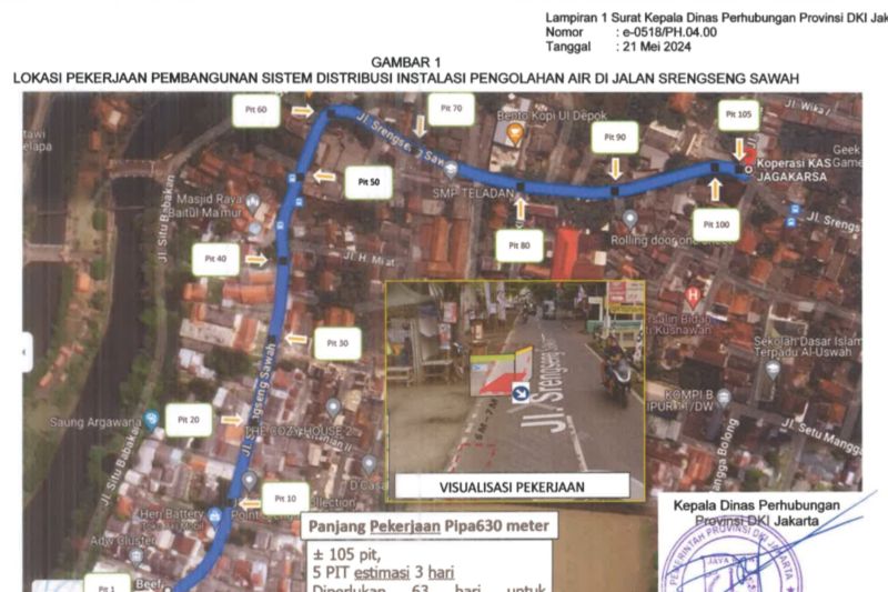Ada Proyek Galian IPA, Siap-Siap Macet Melintas 3 Jalan di Jagakarsa Ini