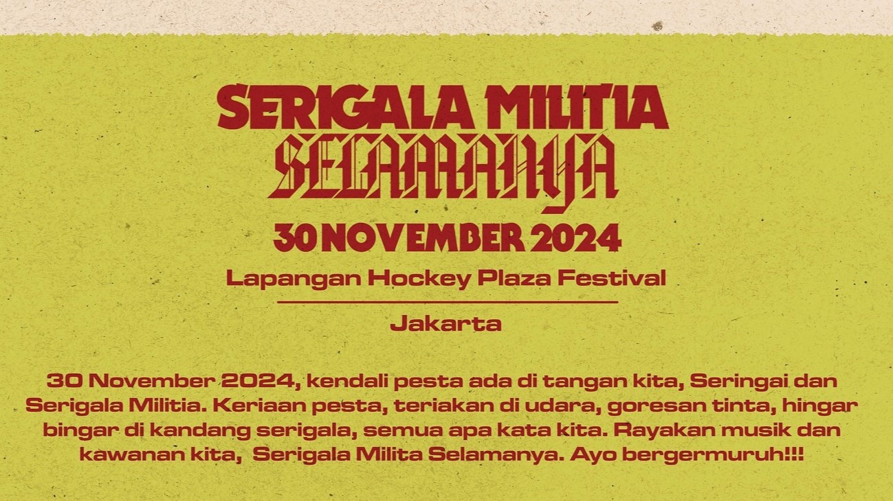 Seringai Siap Gelar Konser 'Serigala Militia Selamanya' Akhir November 2024
