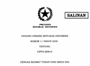 UU Cipta kerja Resmi Ditandatangani, Jubir Jokowi: Terima Kasih Rakyat Indonesia