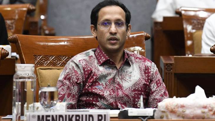 Menteri Pendidikan dan Kebudayaan Nadiem Makarim di rapat kerja dengan Komisi X DPR, Jakarta, Kamis (12/12/2019). ANTARA FOTO/Puspa Perwitasari/aww