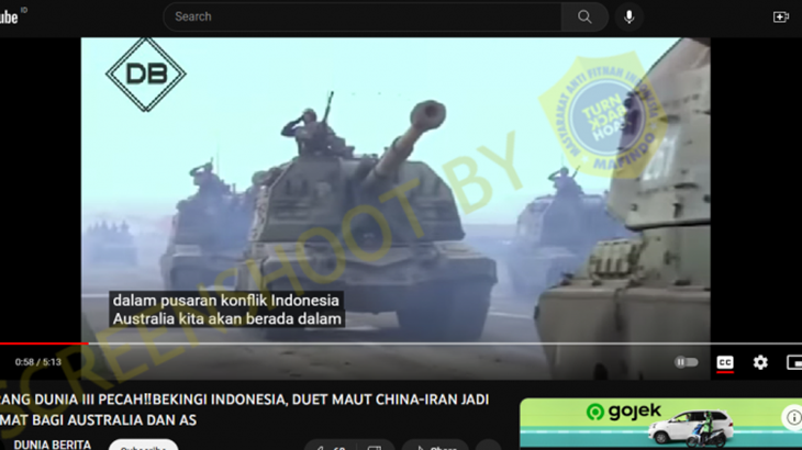 [HOAKS atau FAKTA]: Perang Dunia III Pecah jika Tiongkok-Iran Terlibat Konflik Indonesia-Australia