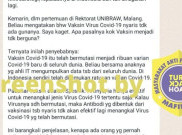 [HOAKS atau FAKTA]: Vaksin COVID-19 Tak Berguna karena Bermutasi Jadi Varian Baru
