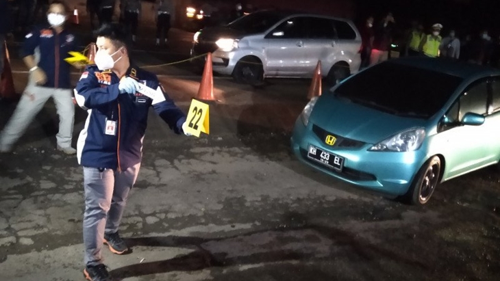 Rekontruksi penembakan anggota FPI di tol. (Foto: Antara).