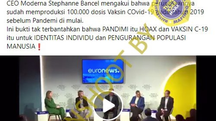 [HOAKS atau FAKTA]: CEO Moderna Produksi 100 Ribu Dosis Vaksin Sebelum Pandemi