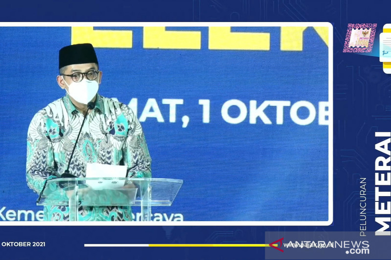 Direktur Jenderal Pajak dalam Peluncuran Materai Elektronik di Jakarta, Jumat (1/10/2021). ANTARA/Sanya Dinda.