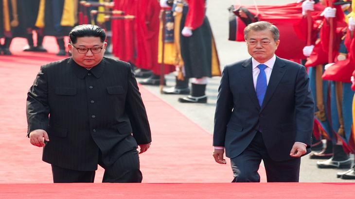 Kim Jong Un dan Presiden Korsel