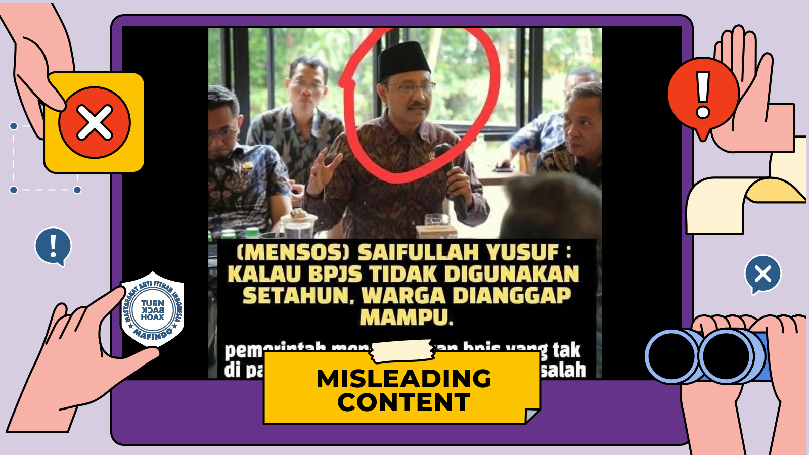 [HOAKS atau FAKTA]: Mensos Sebut Orang yang Tak Pakai BPJS selama Setahun Dianggap Mampu