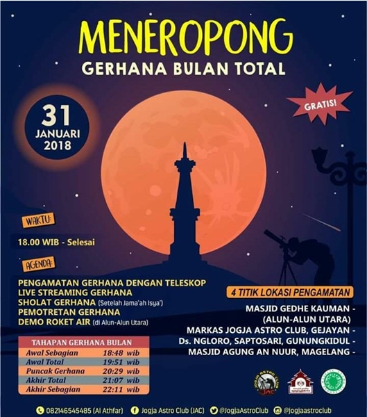 Foto poster nobar Gerhana Bulan di Yogyakarta