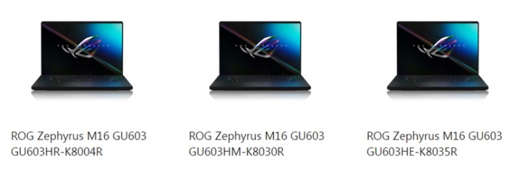 Perbandingan Ketiga Serial ASUS ROG Zephyrus M16 Kiri Ke Kanan. (Foto: rog.asus.com)
