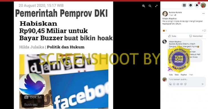 [HOAKS atau FAKTA]: DKI Habiskan Rp 90,45 Miliar untuk Bayar Buzzer
