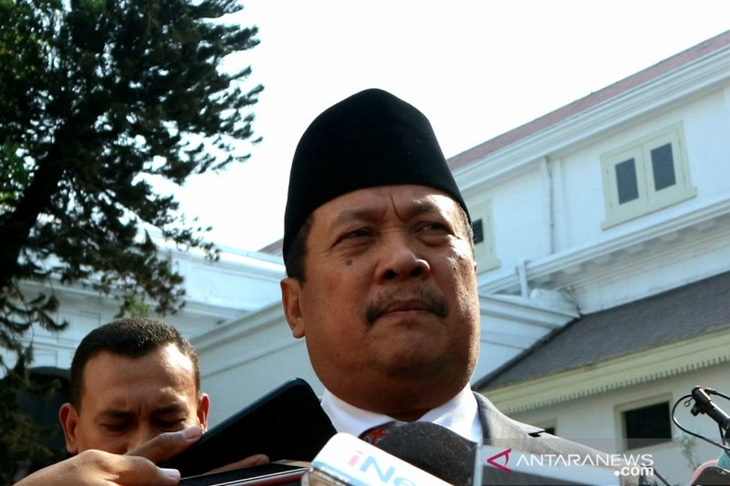 Wakil Menteri Pertahanan Sakti Wahyu Trenggono di halaman Istana Negara, Jakarta pada Jumat (25/10/2019). (Bayu Prasetyo)