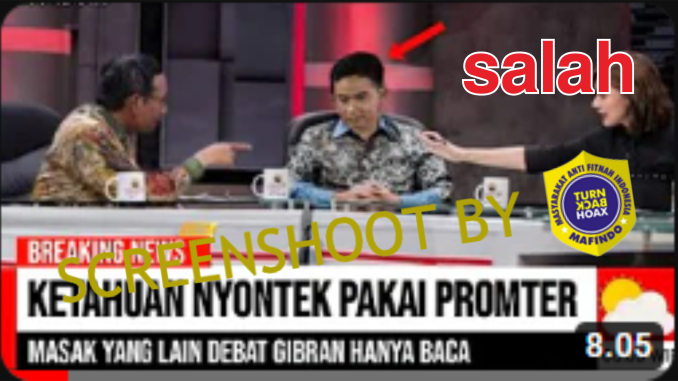 [HOAKS atau FAKTA]: Gibran Ketahuan Nyontek saat Debat Cawapres