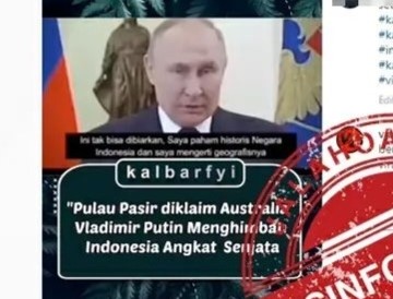 [HOAKS atau FAKTA]: Putin Ajak Indonesia Lawan Australia dalam Sengketa Pulau Pasir