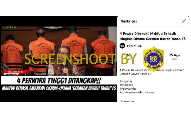 [HOAKS atau FAKTA]: Mahfud Berhasil Ringkus Oknum Gerakan Bawah Tanah Sambo