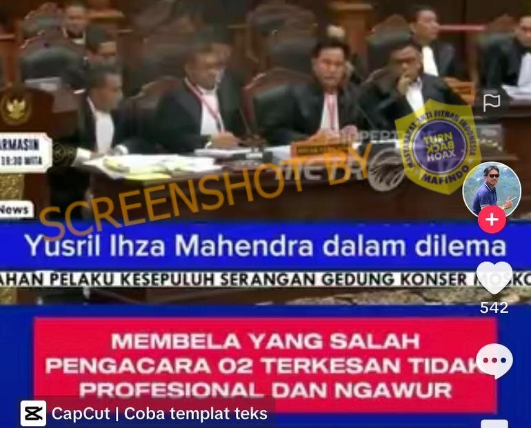 [HOAKS atau FAKTA]: Yusril Mundur dari Tim Pengacara Prabowo-Gibran